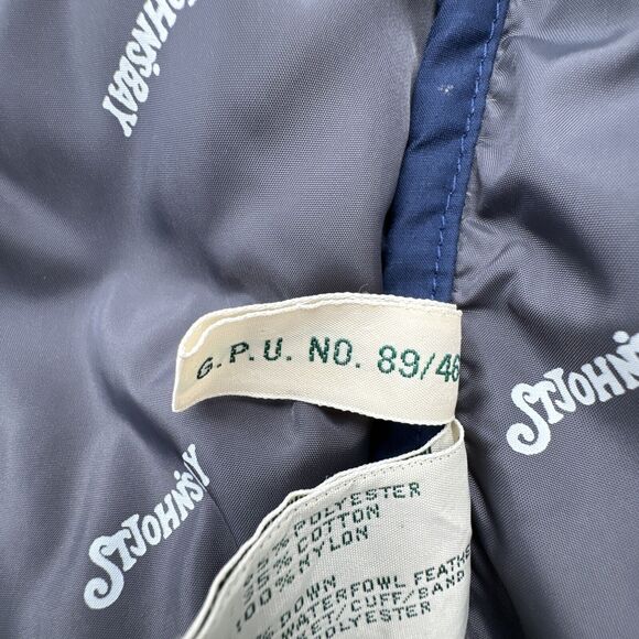 VTG St Johns Bay Mens Down Puffer Vest Size Large Blue Quilted Down Insulated - Picture 14 of 16